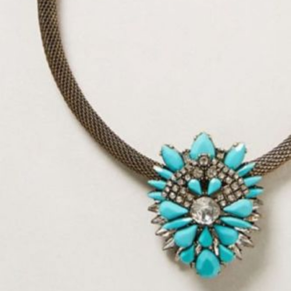 Anthropologie Turquoise and Silver Necklace